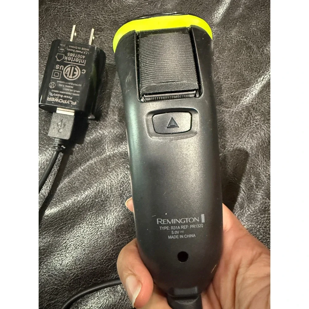 Remington Rotary Shaver Electric Rechargeable Foil with Charger Black Neon Green